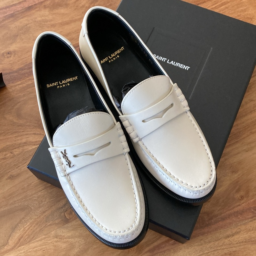 YSL Saint Laurent Le Loafer Penny Slippers in Smooth Leather